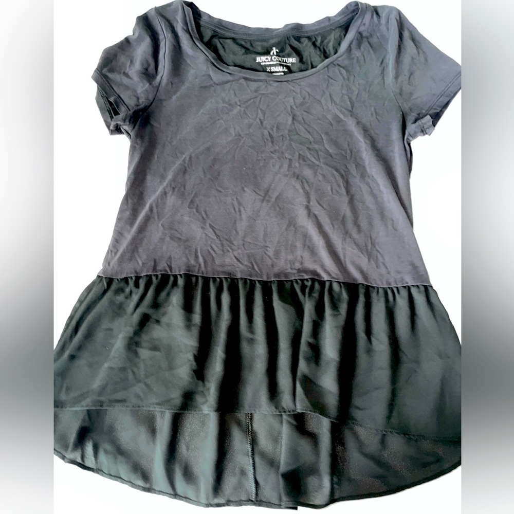 EUC Women’s Juicy Couture Black Peplum Top Size XS